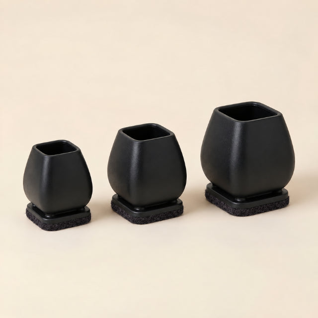 Gamme d'embouts de pieds de chaise carré Quadra